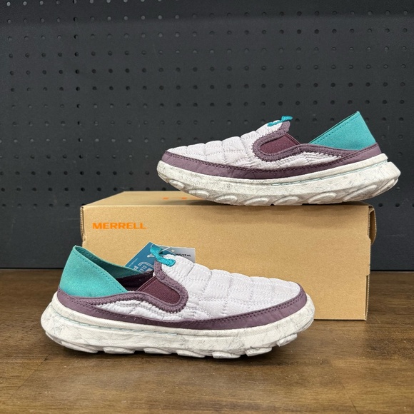 New W/ Box! Women's Merrell HUT MOC 2 Iris Teal Slip On Outdoor Sneakers Size 6 - Picture 2 of 6